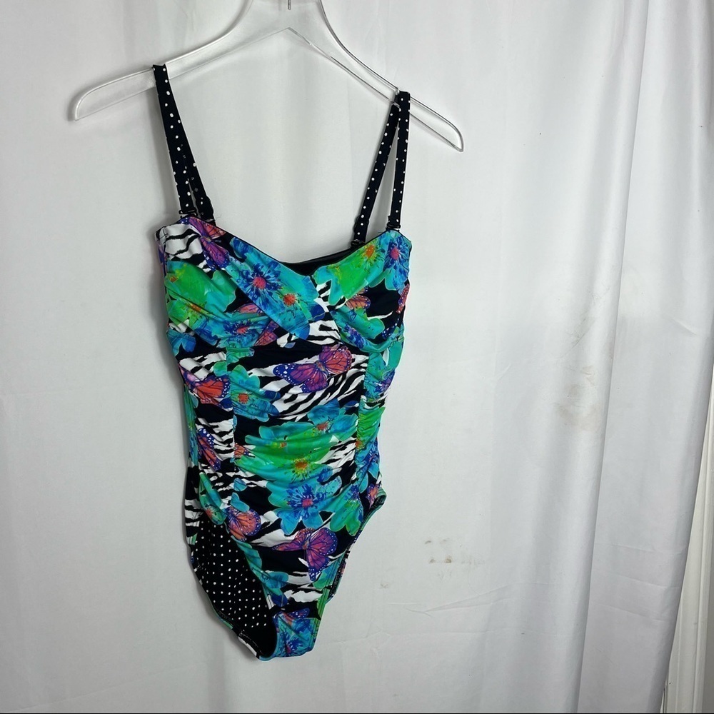 SEAFOLLY Australia one piece floral swim suit size 10 1189